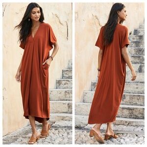 Peruvian Connection Thebes Dress Kaftan Paprika XS/Small